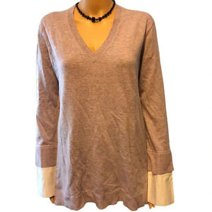 J.Crew Wool Blend Women V Neck Pullover Sweater Size M